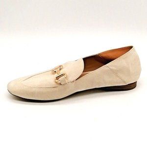Loft Womens Slip On Loafer Beige Cushioned Decorative Gold‎ Bar at Front Sz 7M